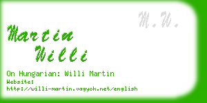 martin willi business card